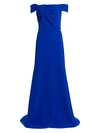 THEIA CREPE OFF-THE-SHOULDER GOWN,400012291572