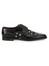 DOLCE & GABBANA MEN'S LEATHER & DOT-PRINT DERBY SHOES,0400012099107