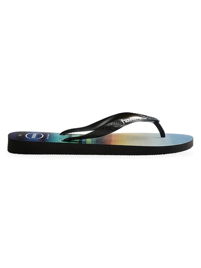 Havaianas Men's Hype Wave Flip-flops In Black/white