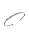 MIANSAI MEN'S RHODIUM PLATED STERLING SILVER ID CUFF,400012149654