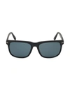 Tom Ford 56mm T Logo Square Sunglasses In Matte Black