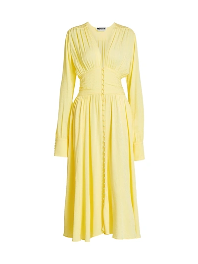 Rotate Birger Christensen Women's Tracy Long-sleeve Midi Dress In Light Yellow