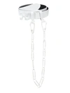 OFF-WHITE LEATHER PAPER-CLIP CHAIN BELT,400012133437