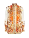 Zimmermann Brightside Placement Printed Silk-twill Shirt In Orange