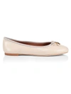 TORY BURCH TORY CHARM LEATHER BALLET FLATS,400012380370