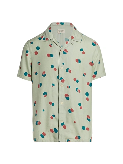 Nudie Jeans Arvid Random Dots Shirt In Pale Green