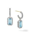 DAVID YURMAN NOVELLA STERLING SILVER, DIAMOND & BLUE TOPAZ CABLE DROP EARRINGS,400011989056