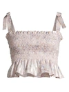 LIKELY RIVIERA SMOCKED CROPPED TOP,400012308851