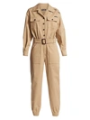 DOLCE & GABBANA WOMEN'S KHAKI BELTED JUMPSUIT,0400012246763