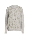 BRUNELLO CUCINELLI MOHAIR & ALPACA FLORAL EMBELLISHED KNIT SWEATER,400012593265