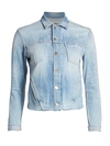 L'agence Janelle Raw Cut Slim Denim Jacket In Sonora