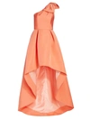 ALEXIA MARIA BLAIR HIGH-LOW SILK GOWN,400012556374