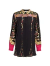 ETRO WOMEN'S FLORAL RIBBON SILK TUNIC TOP,0400012335601