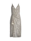 AIDAN MATTOX DRAPED SEQUIN DRESS,400012328643