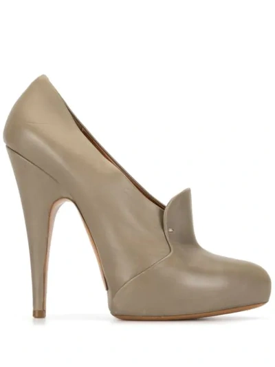 Pre-owned Givenchy Almond Toe Pumps In Grey