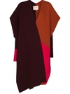 ROKSANDA NOA COLOUR-BLOCK ASYMMETRIC CAPE