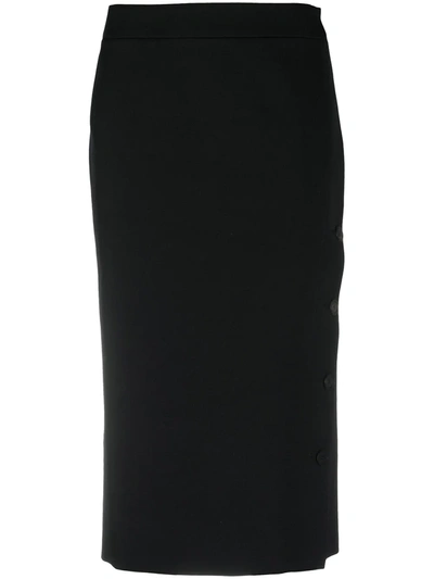 Balenciaga Asymmetric Button-fastening Pencil Skirt In Black