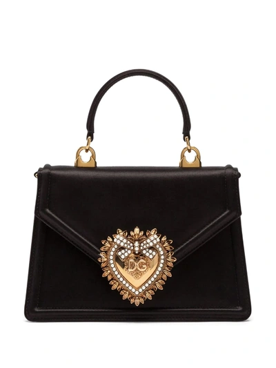 Dolce & Gabbana Small Devotion Tote Bag In Black