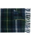 BARBOUR SEAWEED TARTAN FRINGED SCARF