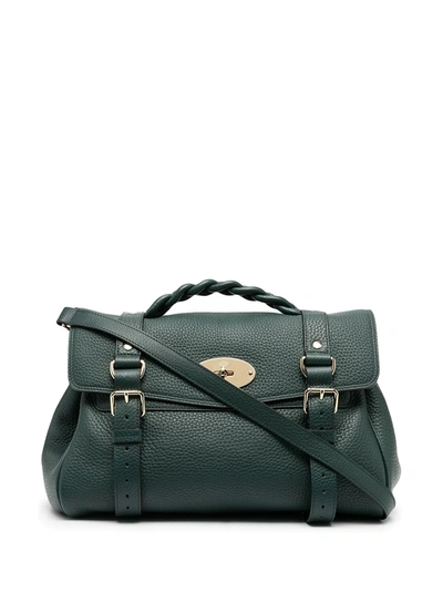 Mulberry Green Alexa Leather Satchel Bag In  Green
