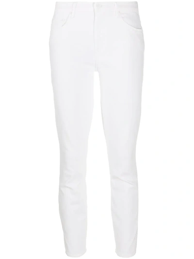 Mother Looker Cropped Jeans In White