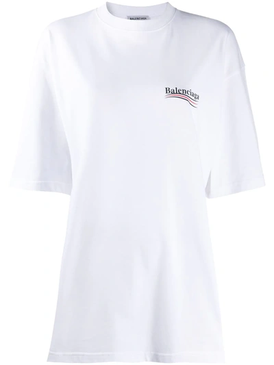 Balenciaga Logo Print T-shirt In White