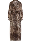 Dolce & Gabbana Leopard Print Double Breasted Trench Coat In Brown