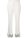 AREA SCALLOPED CRYSTAL HEM TROUSERS