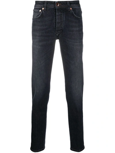 Barba Five-pocket Slim Fit Jeans In Black