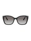 Prada 54mm Gradient Rectangular Sunglasses In Black