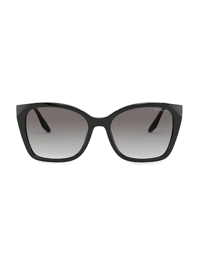 Prada 54mm Gradient Rectangular Sunglasses In Black