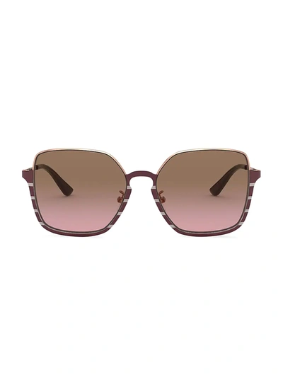 Tory Burch Women's 56mm Rose Goldtone Gradient Sunglasses In Violet Gradient Brown