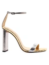 ALEXANDRE BIRMAN DAZZLE TWO-TONE METALLIC SNAKE SANDALS,0400012576942