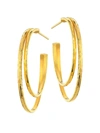 GURHAN WOMEN'S HOOPLA 22K YELLOW GOLD OVAL DOUBLE HOOP EARRINGS,400012520489