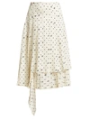 MONSE DOTTED TEAR-AWAY TIERED MIDI SKIRT,400012595512
