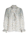 ZIMMERMANN CARNABY FLORAL TIE NECK BLOUSE,400012566050