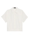 THEORY CROPPED SHORT-SLEEVE BUTTON-DOWN SHIRT,400012693400