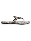 TORY BURCH WOMEN'S MILLER SNAKESKIN-EMBOSSED LEATHER THONG SANDALS,0400012602809