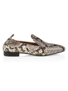 TORY BURCH KIRA SNAKESKIN-EMBOSSED LEATHER LOAFERS,400012603308