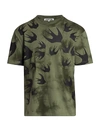 MCQ SWALLOW TWO-TONE MILITARY GRAPHIC T-SHIRT,400012656587