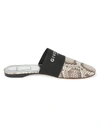 Givenchy Bedford Flat Python-embossed Leather Mules In Stone Grey