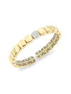 ALBERTO MILANI WOMEN'S VIA SENATO 18K GOLD & DIAMOND SQUARE-LINK BANGLE BRACELET,400011679729
