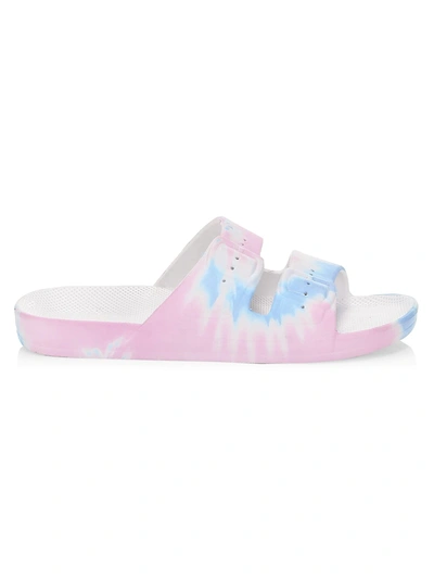 Freedom Moses Tie-dye Two-strap Slides In Unicorn