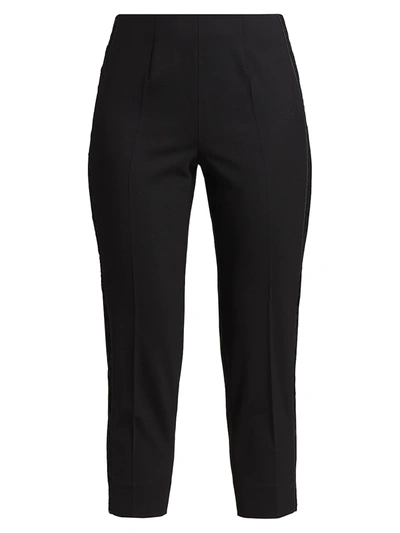 Piazza Sempione Velvet Flared Cropped Trousers In Black
