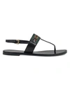 GUCCI LEATHER THONG SANDALS WITH WEB,400012689693