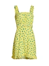 Faithfull The Brand Mid Summer Mini Dress In Luda Floral Lemon