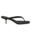 ALEXANDER WANG BIANCA SQUARE-TOE EMBELLISHED SATIN THONG SANDALS,400012647790