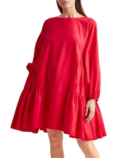 Merlette Byward Cotton Trapeze Dress In Rouge