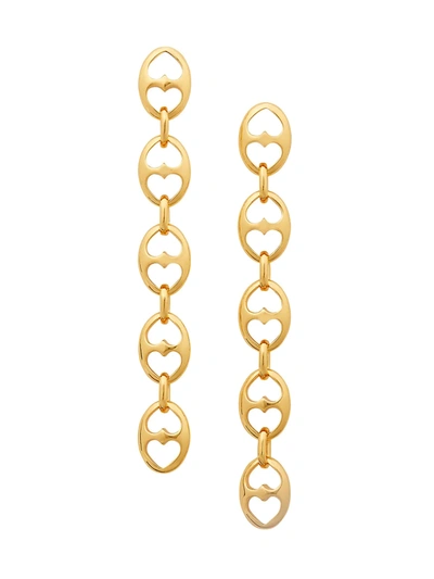 Kate Spade Goldplated Duo Heart Link Linear Earrings