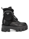 Prada Monolith Combat Boots In Nero